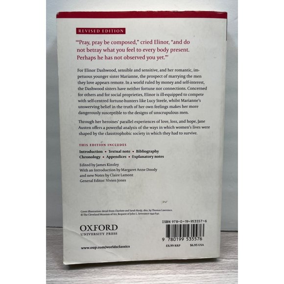 Sense and Sensibility Jane Austen Oxford World's Classics Revised 2004 - Picture 3 of 9